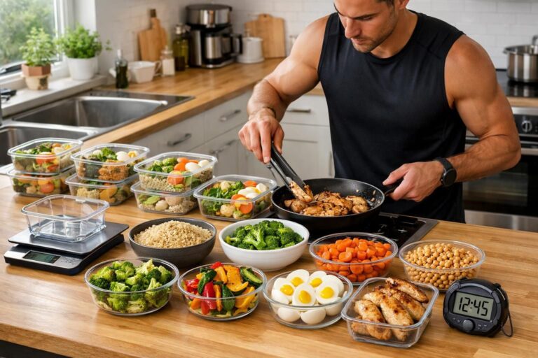 Batch cooking pour sportifs : préparer 3000 calories saines en seulement 2 heures