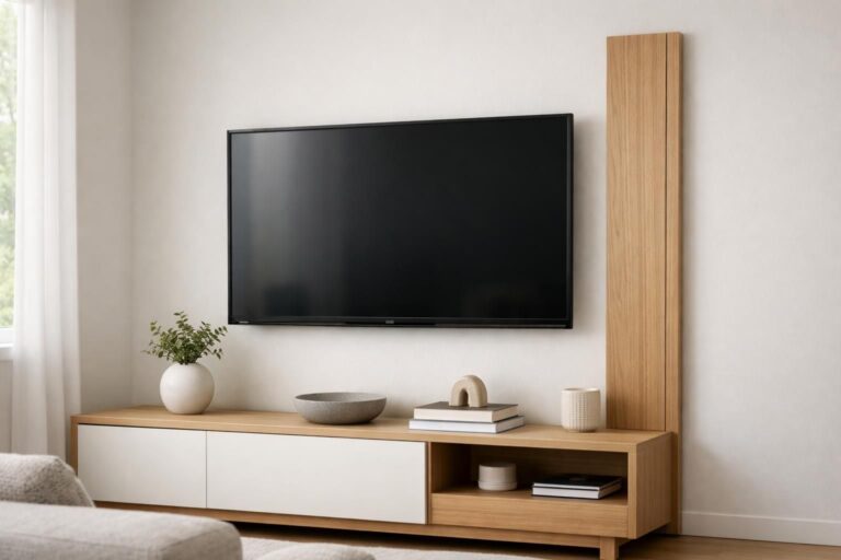 Comment cacher les fils électriques derrière une télé fixée au mur sans percer