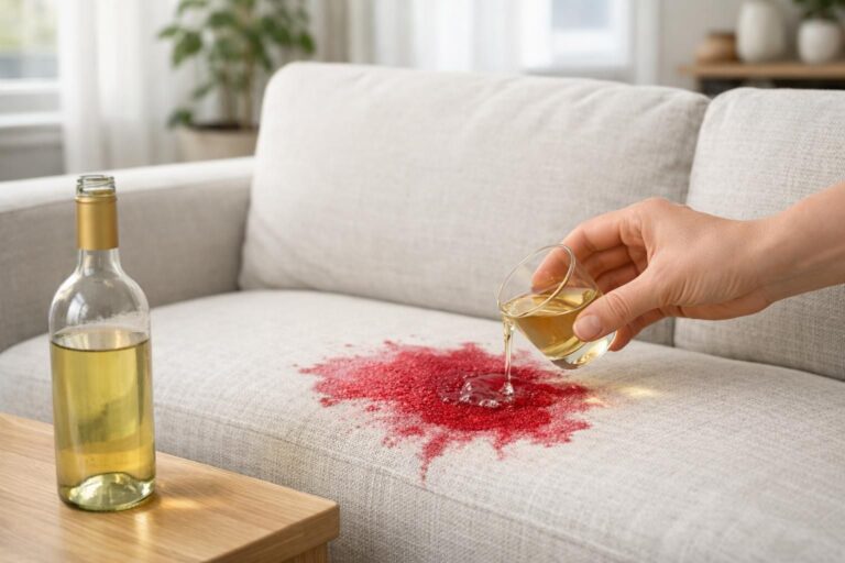 Comment enlever efficacement des taches de vin rouge sur un canapé avec du vin blanc