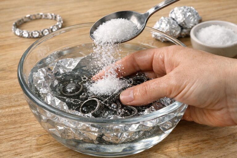 Comment nettoyer efficacement des bijoux en argent noirci avec du papier aluminium et du sel
