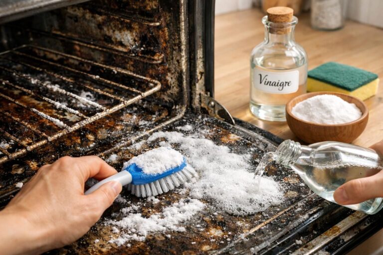 Comment nettoyer un four très encrassé avec du bicarbonate de soude et du vinaigre facilement