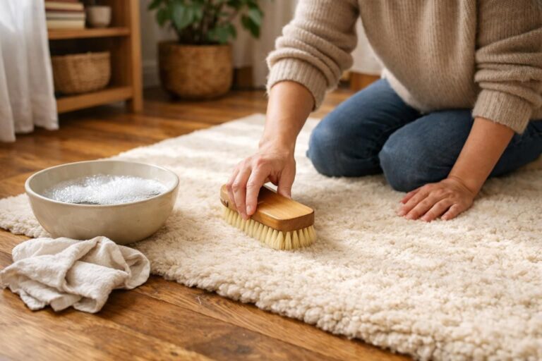 Comment nettoyer un tapis en laine sans aspirateur : méthode traditionnelle efficace