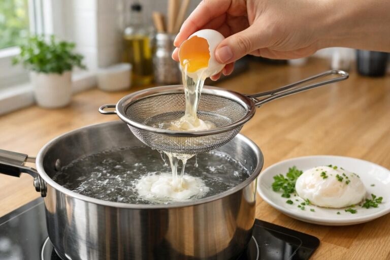 Comment réussir un œuf poché parfait sans vinaigre grâce à la technique de la passoire