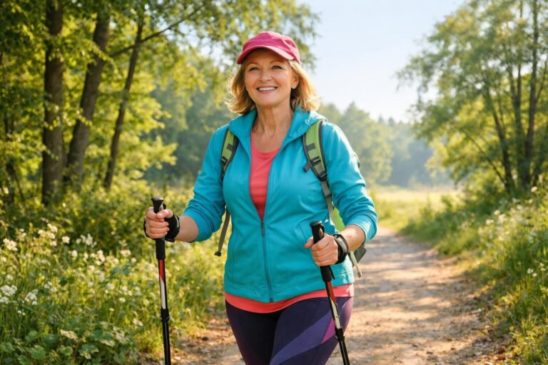 Les bienfaits de la marche nordique pour perdre du poids après 50 ans